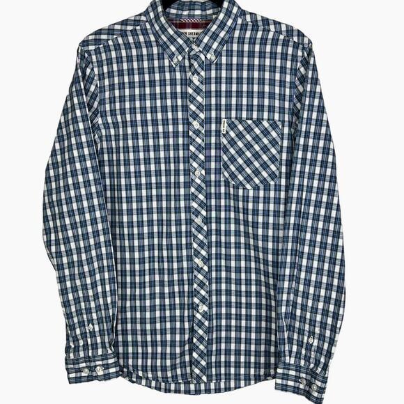 Ben Sherman Blue and White Checkered Dress Shirt - Picture 1 of 15